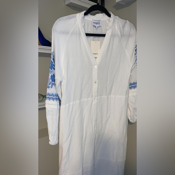 FRNCH Bohemian Embroidered Dress - White - Picture 5 of 15
